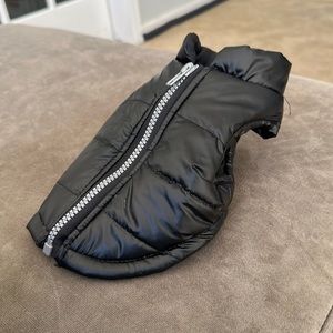 Shiny black puffer vest